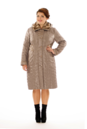 Женское пальто из текстиля с капюшоном, отделка искусственный мех 8011865
