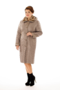 Женское пальто из текстиля с капюшоном, отделка искусственный мех 8011865-2