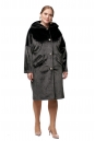 Женское пальто из текстиля с капюшоном, отделка искусственный мех 8012686-2