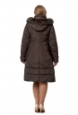 Женское пальто из текстиля с капюшоном, отделка песец 8016734-3